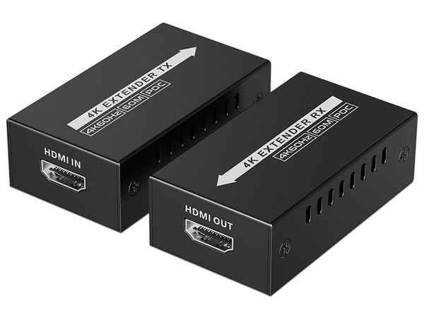 Kit Extensor HDMI Mini, 4K@60Hz a 60 Metros, PoC, Transmisión sobre Cable Cat6.