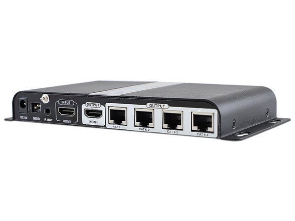 Divisor Splitter Enson ENS-EX704 con 1 Transmisor y 4 Receptores, Resolución FHD 1920 x 1080, HDMI, hasta 40m.
