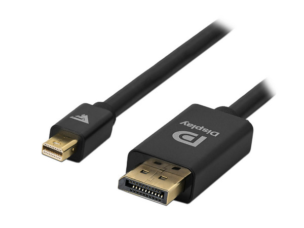 Cable Game Factor MDTD400 Mini DisplayPort a DisplayPort 4K, 2m, chapado en oro 24K, color negro.