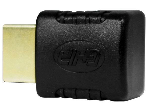 Adaptador de Vídeo GHIA ADAP-6 de HDMI (M-H) en ángulo de 90 grados. Color Negro.