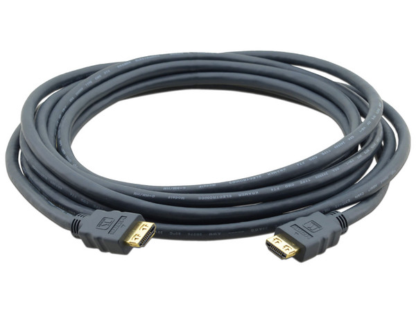 Cable HDMI Kramer C-HM/HM-15 con Conectores Chapados en Oro y Tecnología Anti-Tirones K-Lock, 4.57m, 4K a 60Hz. Color Negro.