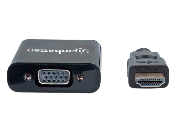 Convertidor HDMI 1.3 (Macho) a VGA (Hembra) de 30cm. Color Negro.