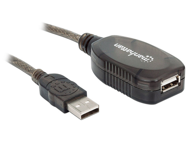 Cable de extensión Manhattan USB 2.0 (M-H) de alta velocidad de 10m.