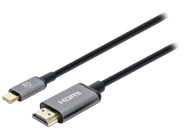 Cable Adaptador Manhattan USB-C a HDMI 4K 60Hz, 1m. Color Negro.