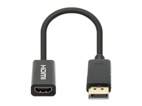 Adaptador Pasivo Manhattan de DisplayPort Macho a HDMI Hembra. Color Negro.