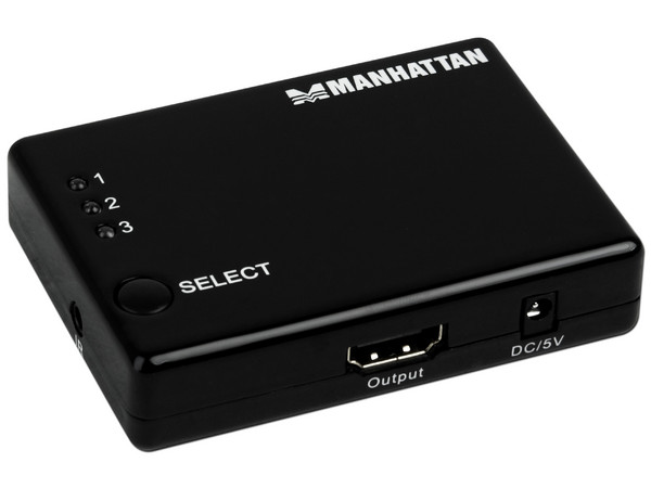 Switch Manual Manhattan HDMI, 3 entradas y 1 salida