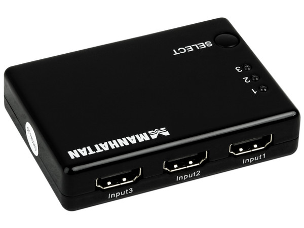 Switch Manual Manhattan HDMI, 3 entradas y 1 salida