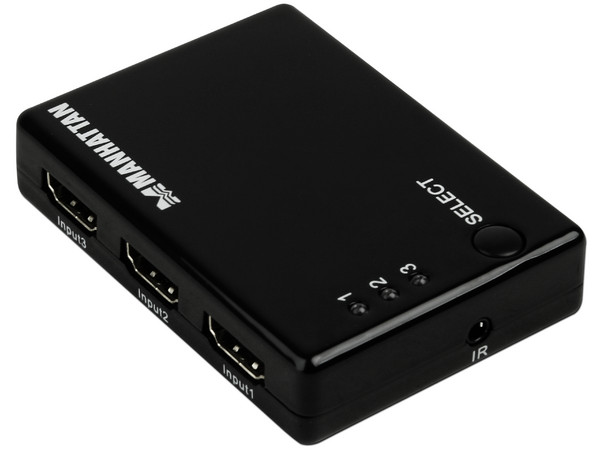 Switch Manual Manhattan HDMI, 3 entradas y 1 salida