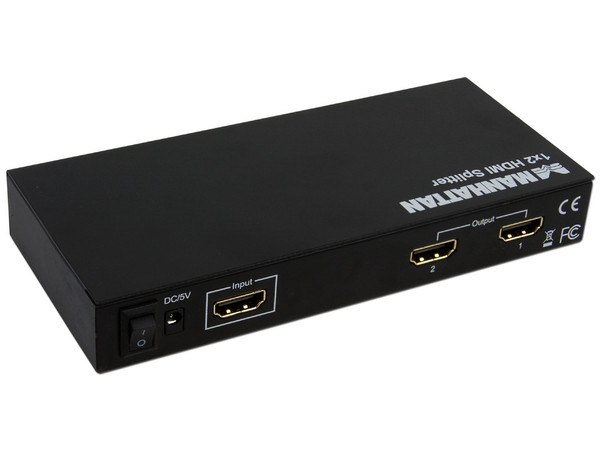 Manhattan Splitter HDMI 1.3 de 2 puertos (Duplica una señal digital de audio/video de alta definición en dos salidas HDMI)