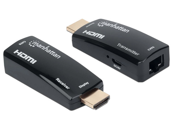 Kit Extensor de Video MANHATTAN 207539 HDMI por cable Cat5/6, alcance hasta 60 metros.