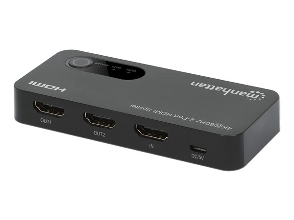 Video Splitter HDMI Manhattan de 2 Salidas HDMI, Soporta Vídeo Ultra HD 4K.