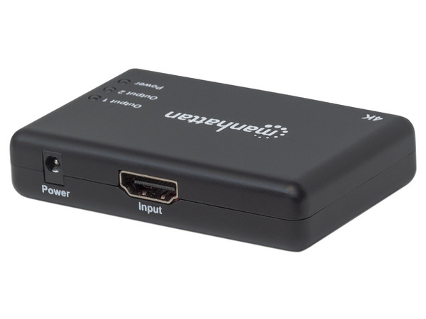 Video Splitter HDMI 1.4 Manhattan de 2 puertos, 4k 30Hz. Color Negro.