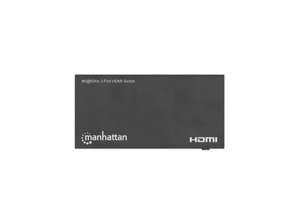 Switch MANHATTAN HDMI Switch 4K, 3 Entradas HDMI, 1 Salida HDMI, Color Negro.