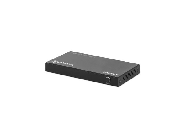 Switch MANHATTAN HDMI Switch 4K, 3 Entradas HDMI, 1 Salida HDMI, Color Negro.