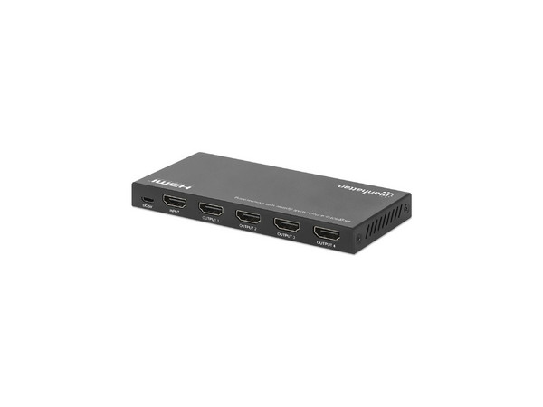 Divisor de Video Manhattan Splitter HDMI, 18G, EDID, 4x HDMI, 3840 x 2160 Pixeles, 4K Ultra HD, Negro