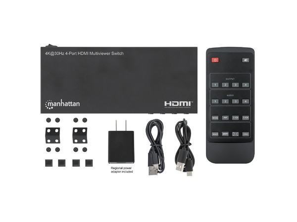 Divisor De Video HDMI Manhattan, 4x HDMI, Resolución 3840x2160 4K.
