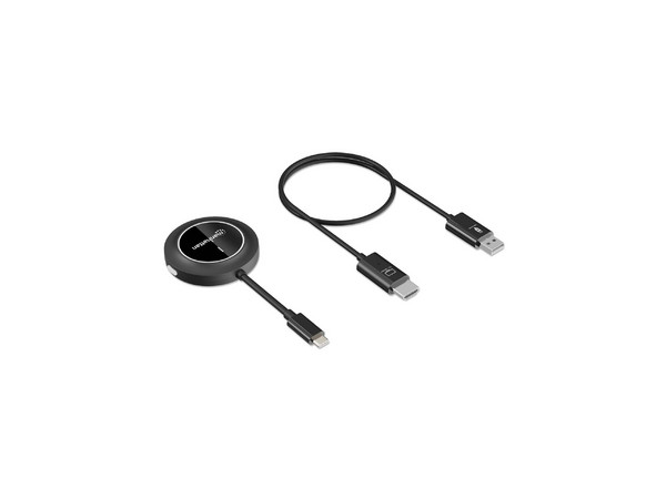 Kit para Presentación de Pantalla Manhattan 208420 Inalámbrico, USB C, HDMI 1.3, Color Negro.