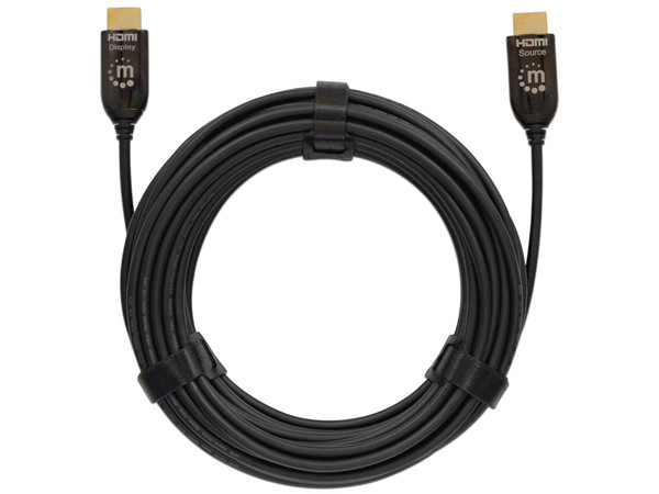 Cable de vídeo Manhattan HDMI 2.0(M-M) de Fibra Óptica, 30m, Color Negro.