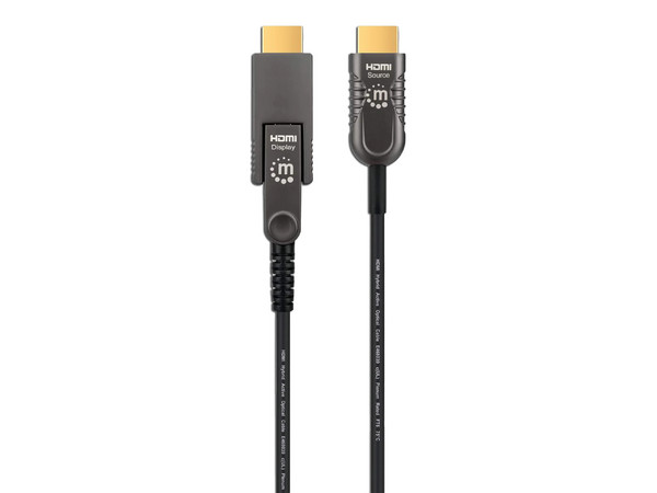 Cable HDMI Manhattan 355698, 4K, 50m, Conector HDMI Desmontable, Color Negro.