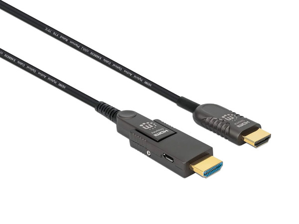 Cable HDMI Manhattan 355698, 4K, 50m, Conector HDMI Desmontable, Color Negro.