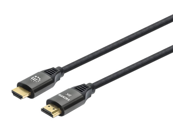 Cable de Video HDMI 2.1 Manhattan 355940, HDMI  a HDMI (M-M), Resolución máxima de 8k 60Hz, 2m. Color Negro.