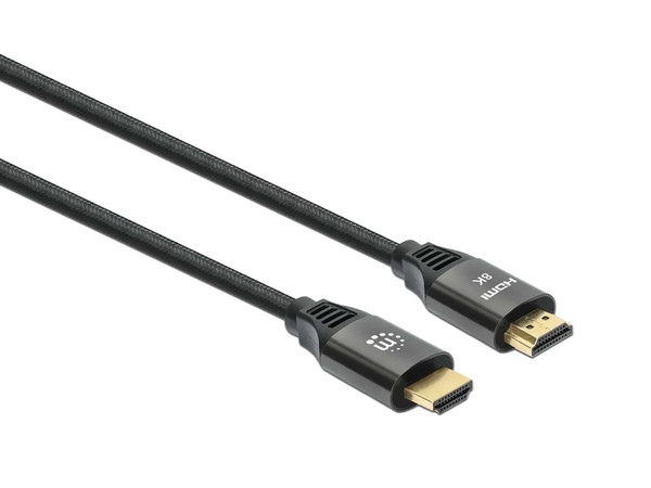 Cable HDMI 2.1 Manhattan 356886 (M-M), 5.0 m, Chapado en Oro, 48 Gbps. Color Negro.