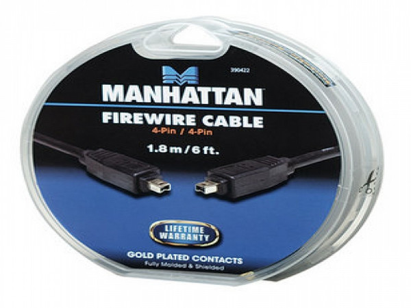 Cable Firewire IEEE 1394, 4 pines a 4 pines, 1.8m.