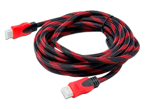 Cable de Video HDMI (M-M), Reforzado, 3m. Rojo/Negro.