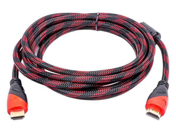 Cable de Video HDMI (M-M), Reforzado, 3m. Rojo/Negro.