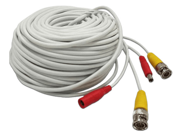 Cable Video y Energía TCE LMG-BNC20W, BNC Macho y Alimentación DC, Color Blanco.