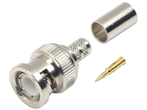 Conector RF Industries BNC macho de anillo para cables RG-8/X, LMR-240.