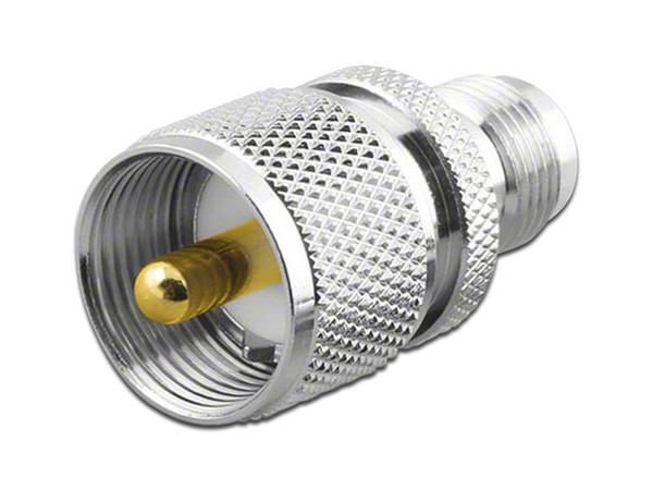 Adaptador en Línea de Conector RF Industries, TNC Hembra a UHF Macho (PL-259), Níquel, Oro, Teflón.