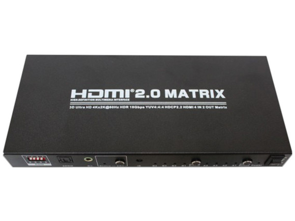 Video Splitter HDMI Redleaf HD-MS402N, 4 puertos de entrada y 2 de salida, 4K.