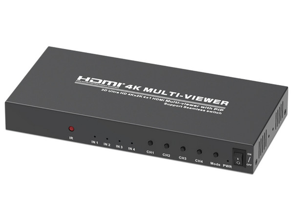 Switcher Redleaf RLM414K Multiviewer 4x1 con Entradas HDMI y Resolución 4K.