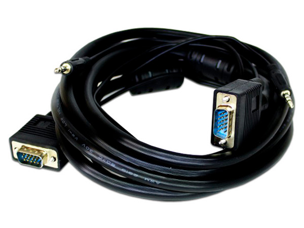Cable de Video y Audio Redleaf VGA30MMA, VGA a Audio (M-M), Uso Rudo, 30m, Color Negro.