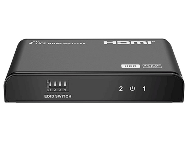 Divisor Splitter HDMI de 1 Entrada y 2 Salidas SAXXON LKV312HDR-V2.0, Resolucion Ultra HD 4K, Hasta 10m, Color Negro.
