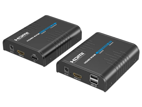 Extensor HDMI sobre Cable UTP Saxxon LKV373KVM-5.0, Incluye Transmisor y Receptor, 1080P, Distancia Máxima 120m, Cat5e/6, 2 puertos para Teclado y Ratón.