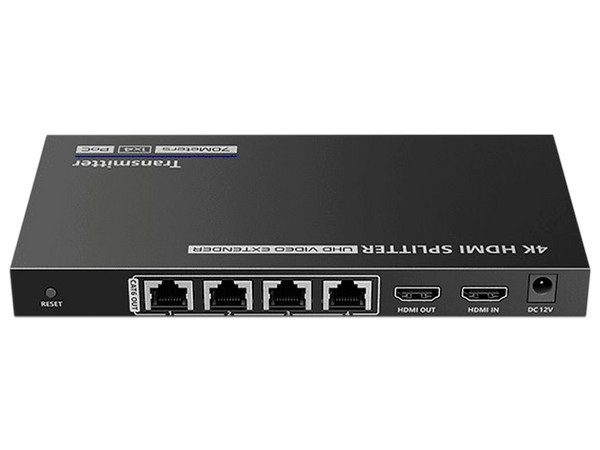 Kit de Extensor HDMI Saxxon LKV724P de 4 Puertos, Resolución 4K hasta 40m y 1080P hasta 70m, Loop HDMI, Cable Cat6/6A/7.
