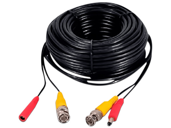 Cable Coaxial SAXXON SX-WB50 armado para vídeo y energía, Longitud de 50 Metros, Optimizado para cámaras 4K, Conectores BNC.