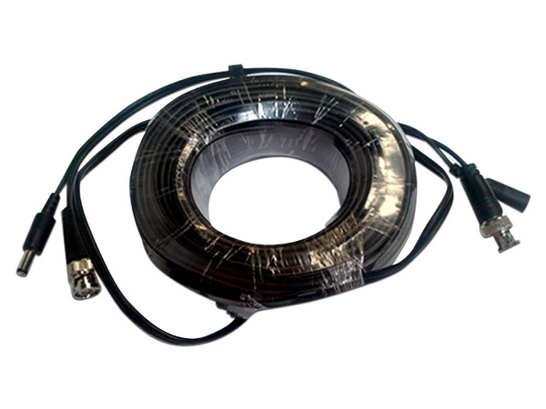 Cable Saxxon WB01-10C de video y energía, Conector BNC (M) y DC(M) A BNC (M) y DC(H), 28AWG, 10m. Color Negro.