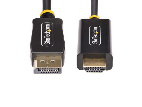 Cable de Video 2.0 StarTech 1M-DP-HDMI-4K60-HDR, DisplayPort a HDMI (M-M), Con Conectores de Agarre, 4K 60Hz, 1m. Color Negro.