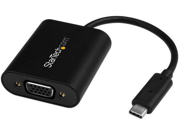 Adaptador de Video Externo StarTech USB-C a VGA. Color Negro