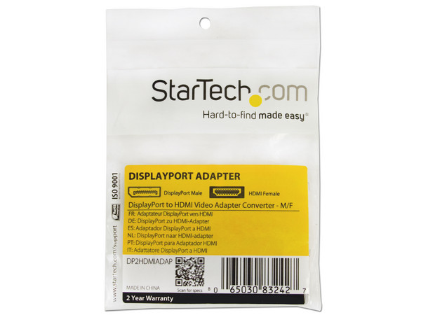Adaptador StarTech de DisplayPort 1.2 a HDMI (M-H).
