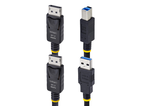 Cable KVM DisplayPort Y USB 3.0 StarTech, Longitud 3.0 m, Velocidad 5Gbps, Conector Displayport (M-M).