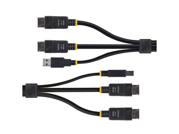 Cable KVM DisplayPort y USB 3.0, 5 Gbps, 1.8 m, 4K 60 Hz, Combo DP 1.2 y USB, Universal, Compatible con Switch Conmutador KVM.