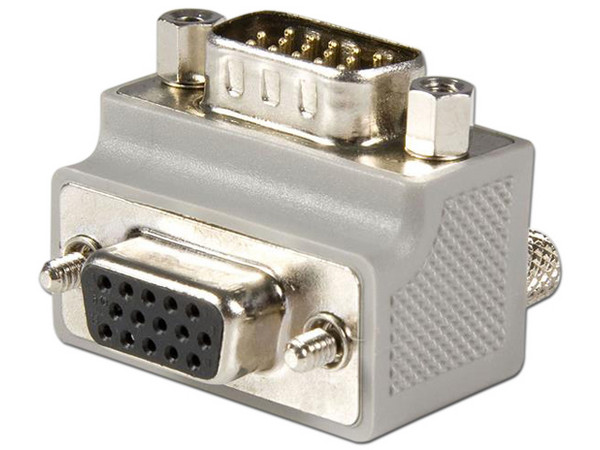 Adaptador de Cable VGA (H) a VGA (M) Tipo 2 Acodado a la Derecha.