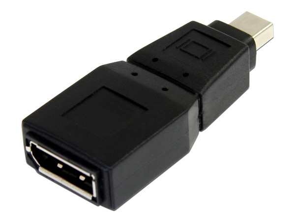 Adaptador convertidor de Mini DisplayPort (M) a DisplayPort (H).