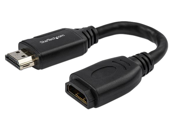 Cable de 15cm  de Extensión HDMI 2.0 - Macho a Hembra HDMI - 4K (60HZ) - Extensor - Negro