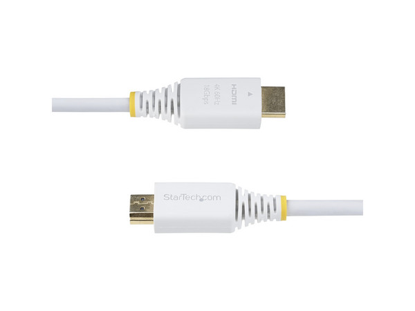 Cable HDMI Premium, Certificado, Alta Velocidad, 3 m, UHD 4K 60Hz/1440p 144Hz, HDR10, HDCP 2.2, ARC, 18 Gb, Recubrimiento de TPE, Color Blanco.