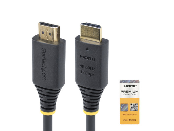 Cable de Video HDMI 2.0 StarTech HDMI2-CABLE-4K60-2M, HDMI a HDMI (M-M), 2m. Chapado en Oro. Color Negro.
